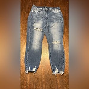 Judy Blue 18w Raw Hem Distressed Skinny Jeans